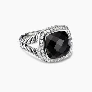 Authentic David Yurman Albion Ring with Onyx and Diamonds